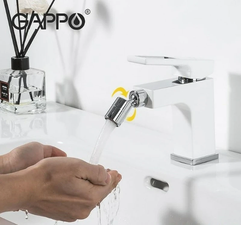 Смеситель для биде Gappo G17-8 G5017-8 Белый Хром латунь