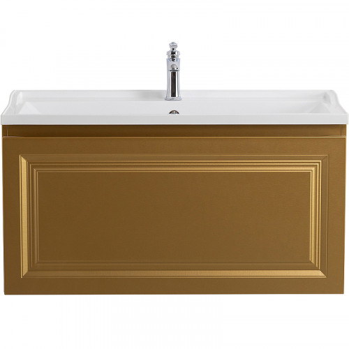 Тумба под раковину Cezares Giubileo 100 GIUBILEO-N-100-1C-SO-BORO-P подвесная Брашированное золото МДФ / ЛДСП