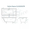 Чугунная ванна Delice Repos 150x70 DLR220507RB с черными матовыми ручками без антискользящего покрытия