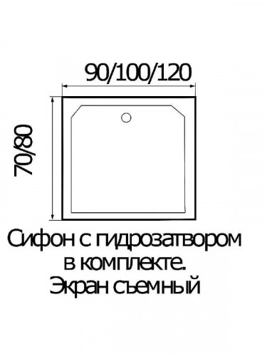 Акриловый поддон для душа Wemor 100х80х24 S 10000002428 цвет Белый