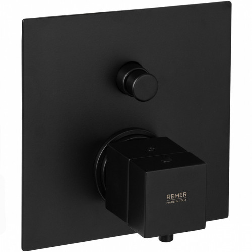 Смеситель для душа Remer Qubica Thermo QT09KBNO с термостатом Черный матовый латунь встраиваемый