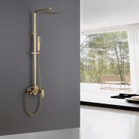 Душевая система Abber Wasserfall AF8616G Золото матовое латунь на стену