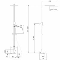 Душевая система Abber Wasserfall AF8616G Золото матовое латунь на стену