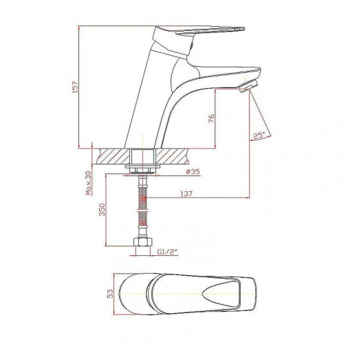 Смеситель для раковины Cron CN10337 Хром