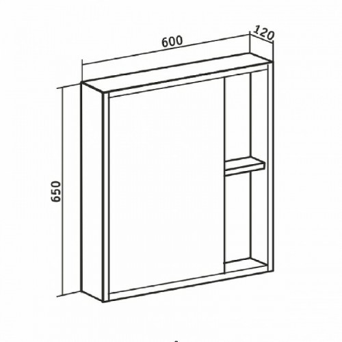 Зеркальный шкаф Runo Эко 60 00-00001186 Серый бетон МДФ / ЛДСП, стекло