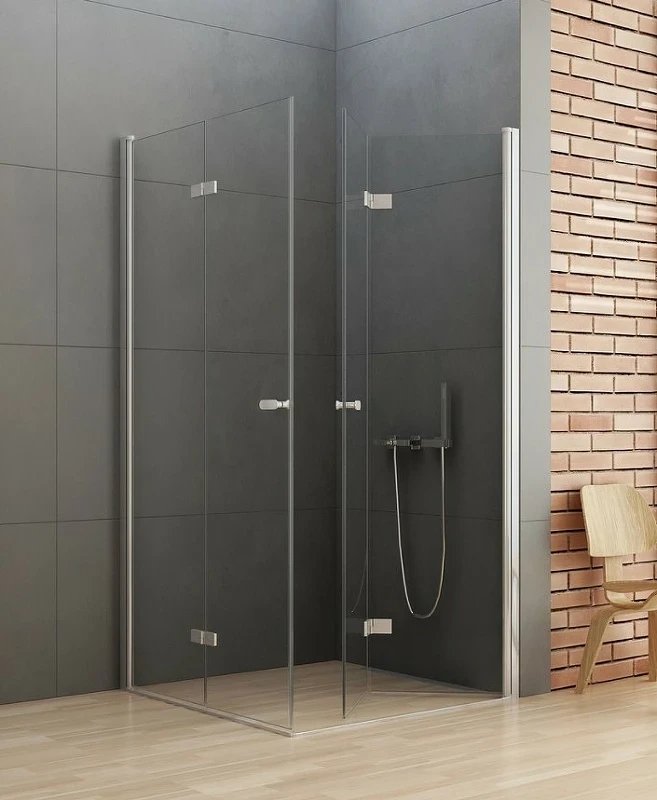 Душевой уголок New Trendy New Soleo Chrome 100x80 D-0150A/D-0152A профиль Хром стекло прозрачное