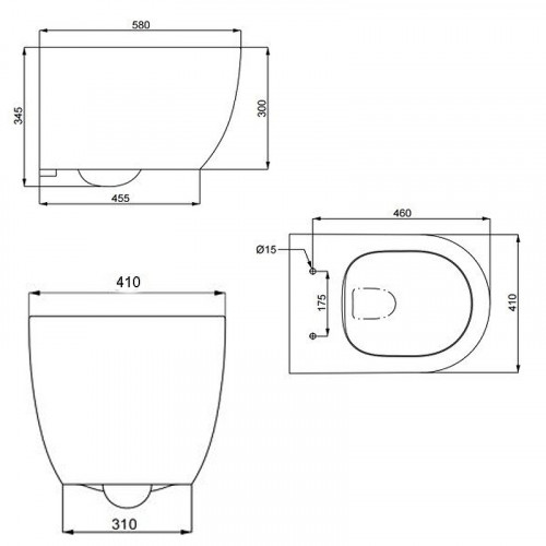 Унитаз SmartFlow Urban SMF812-WH подвесной цвет Белый с сиденьем Микролифт