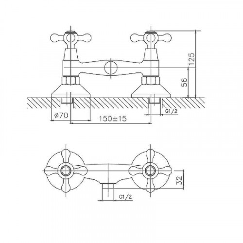 Смеситель для душа Cron CN2008 Хром