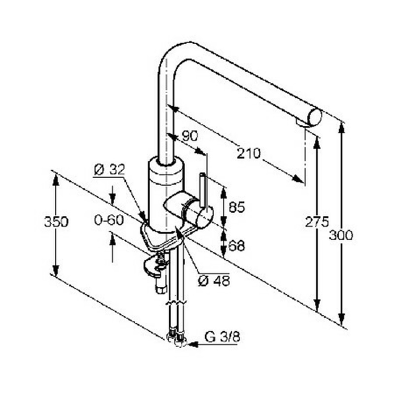 Смеситель для кухни Kludi L-Ine 428140577 Хром латунь