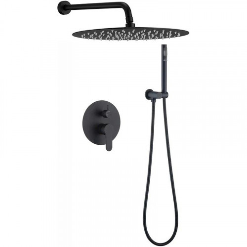 Душевая система Berges Ventas 2R Black 073004 Черная матовая латунь встраиваемый