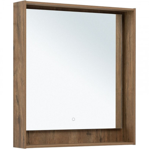 Зеркало Aquanet Милан 80 336400 с подсветкой Дуб рустикальный с сенсорным выключателем МДФ / ЛДСП, стекло