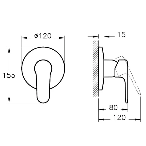 Смеситель для душа Vitra Root Round A4272834EXP Никель брашированный