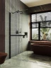 Душевая перегородка Maybah Glass MGD-714-6ш 1190х1950 в широком профиле с полотенцедержателем Черный стекло прозрачное