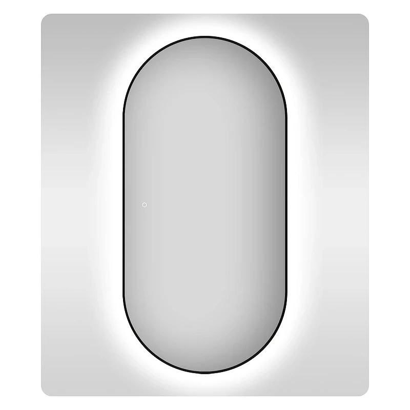 Зеркало Wellsee 7 Rays' Spectrum 60 172201560-172201570 с подсветкой цвет Черный матовый с сенсорным выключателем