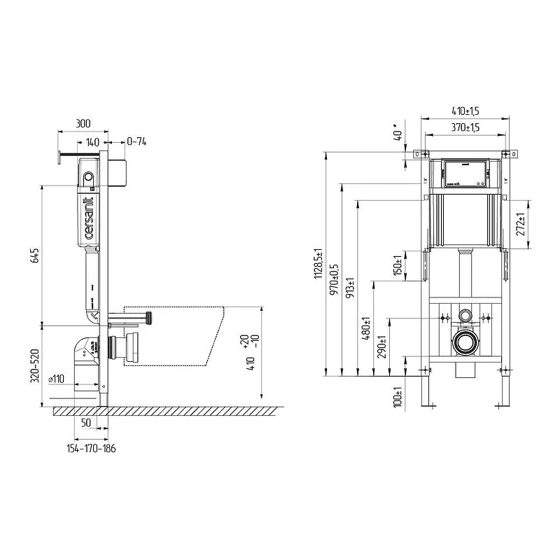 Унитаз с инсталляцией Cersanit City Smart DPL EO Slim + Aqua 40 Smart M 69323 цвет Белый с сиденьем Микролифт