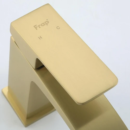 Смеситель для раковины Frap F1076-3 цвет Золотой сатин