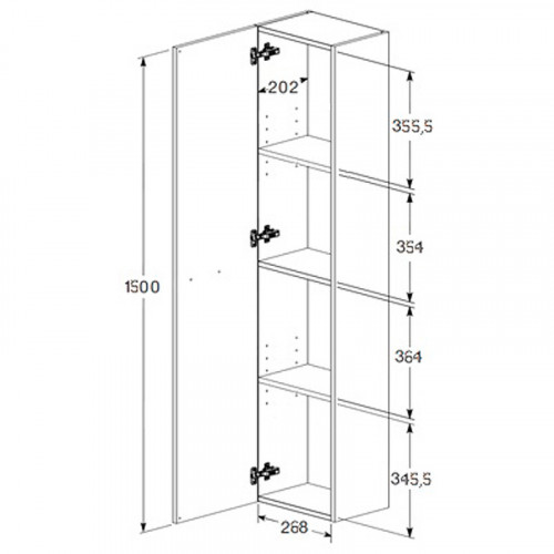 Шкаф пенал Roca Victoria 30 A857564402 подвесной Городской дуб