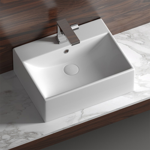 Раковина Ceramicanova Element 50 CN6040 Белая фарфор накладная