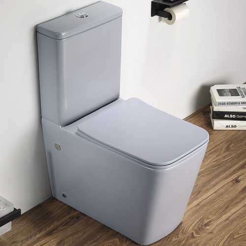 Унитаз компакт CeramaLux 2170AXMHL Голубой матовый с бачком и сиденьем Микролифт фаянс напольный