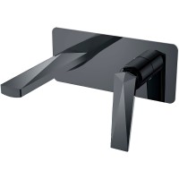 Смеситель для раковины Boheme Venturo 375-SGM Оружейная сталь глянцевая латунь встраиваемый