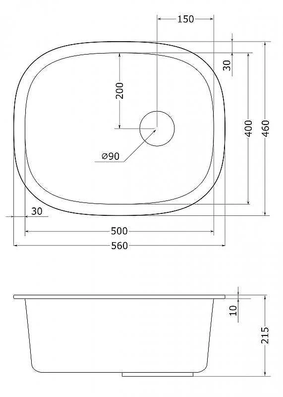 Кухонная мойка Emar Quartz 56 EMQ-1560.P цвет Агат