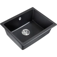 Кухонная мойка Milacio Leon 55 Cuarzo MC.77081 Черная матовая искусственный камень (литьевой мрамор) встраиваемая сверху, встраиваемая снизу