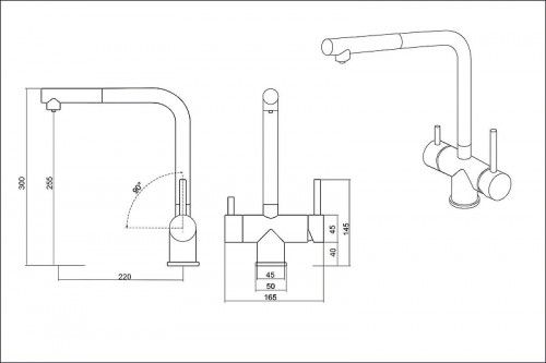 Смеситель для кухни Emar Steel ЕСВ 7017 цвет Black