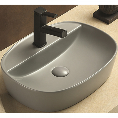 Раковина-чаша CeramaLux 50 78239MH-5 Светло-серая фаянс накладная