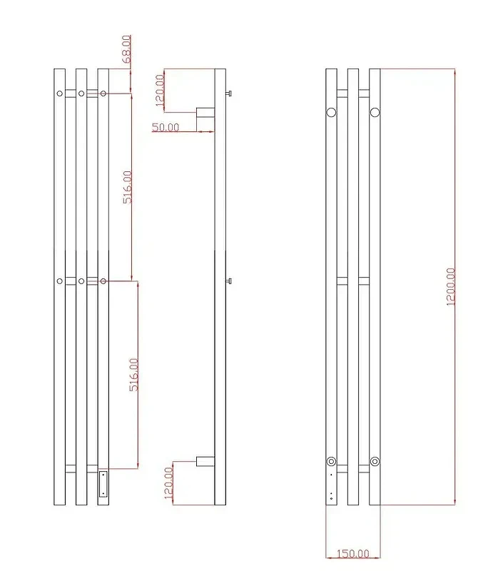 Электрический полотенцесушитель Comfysan Alto EC-3 120х12 018542 цвет Оружейная сталь