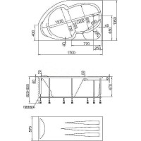 Акриловая ванна Creto Doris 170х105 L 14-170105L без гидромассажа