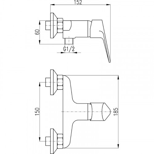 Смеситель для душа Rav Slezak Victoria VI281.5 Хром латунь на стену