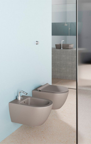 Унитаз GSI Pura 881505 подвесной Tortora opaco без сиденья фаянс подвесной