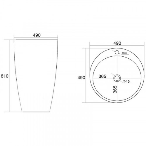 Раковина WeltWasser Leerbach 4949 GL-WT 49 10000008706 Белый глянец фаянс напольный