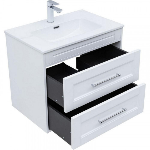 Тумба с раковиной Aquanet Бостон New 70 345365 подвесная Белый сатин