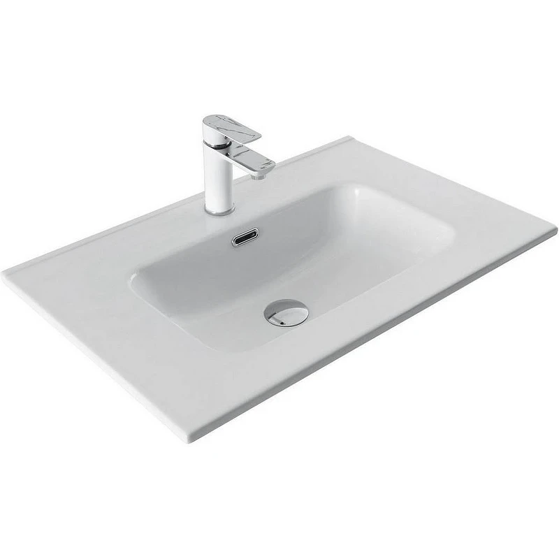 Тумба с раковиной Aquanet Бостон New 70 345365 подвесная Белый сатин