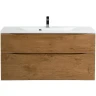 Тумба с раковиной BelBagno Marino-H60 110 MARINO-H60-1100-2C-SO-RN-P+110 BB1100/450-LV-MR-PR подвесная Rovere Nature