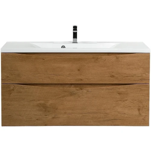 Тумба с раковиной BelBagno Marino-H60 110 MARINO-H60-1100-2C-SO-RN-P+110 BB1100/450-LV-MR-PR подвесная Rovere Nature