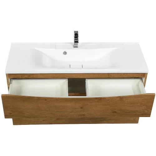 Тумба с раковиной BelBagno Marino-H60 110 MARINO-H60-1100-2C-SO-RN-P+110 BB1100/450-LV-MR-PR подвесная Rovere Nature