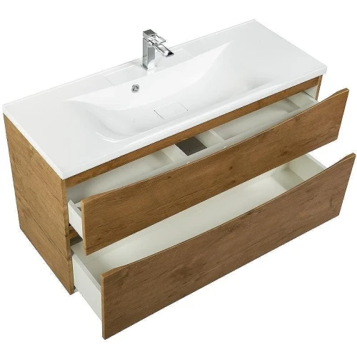 Тумба с раковиной BelBagno Marino-H60 110 MARINO-H60-1100-2C-SO-RN-P+110 BB1100/450-LV-MR-PR подвесная Rovere Nature