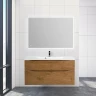 Тумба с раковиной BelBagno Marino-H60 110 MARINO-H60-1100-2C-SO-RN-P+110 BB1100/450-LV-MR-PR подвесная Rovere Nature