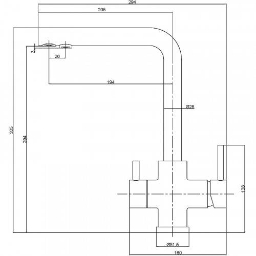 Смеситель для кухни Veragio Milano 30019 Хром латунь