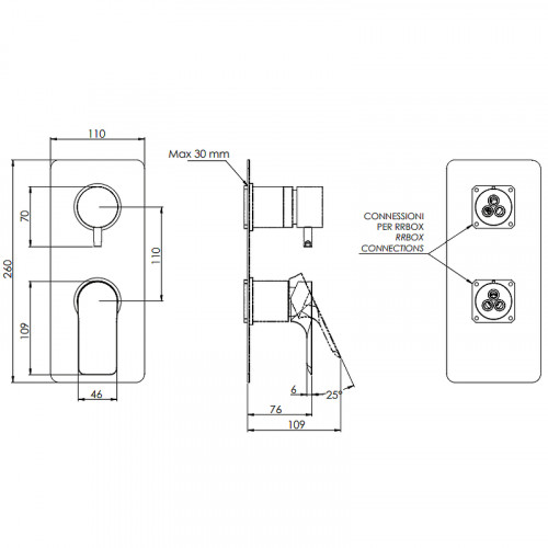 Смеситель для душа Remer Energy I92KB Хром латунь встраиваемый