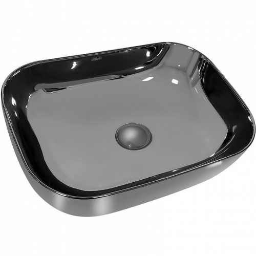 Раковина-чаша Abber Rechteck 46 AC2200GS Серебро фаянс накладная