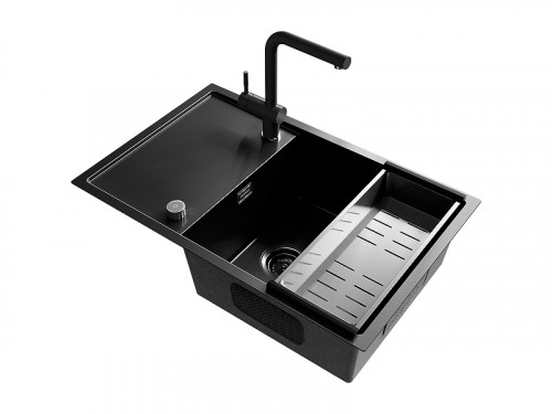 Смеситель для кухни Ulgran Steel US-022-003 цвет Вороненая сталь