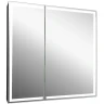 Зеркальный шкаф Континент Mirror Box black Led 80 МВК052 с подсветкой Черный МДФ / ЛДСП, стекло