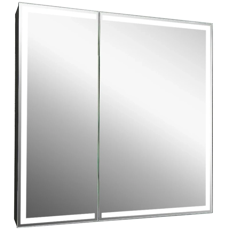 Зеркальный шкаф Континент Mirror Box black Led 80 МВК052 с подсветкой Черный МДФ / ЛДСП, стекло