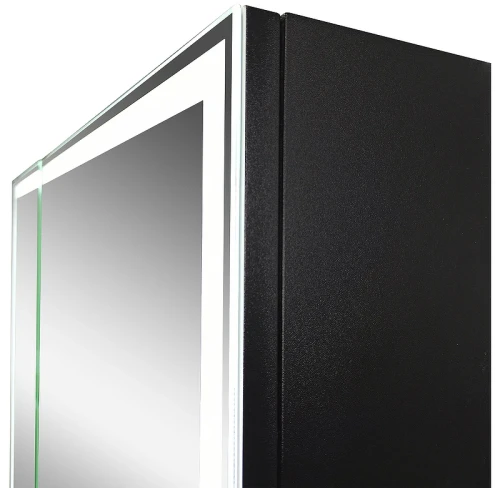 Зеркальный шкаф Континент Mirror Box black Led 80 МВК052 с подсветкой Черный МДФ / ЛДСП, стекло