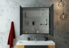 Зеркальный шкаф Континент Mirror Box black Led 80 МВК052 с подсветкой Черный МДФ / ЛДСП, стекло