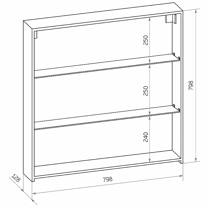 Зеркальный шкаф Континент Mirror Box black Led 80 МВК052 с подсветкой Черный МДФ / ЛДСП, стекло