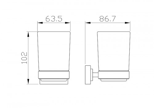 Стакан для зубных щеток Wonzon & Woghand Flat WW-9721 цвет Хром